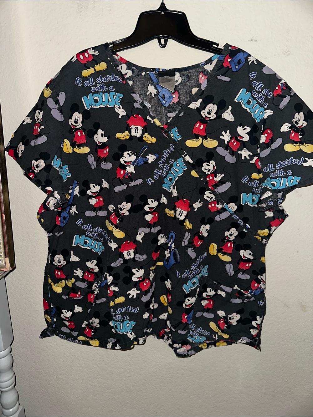 Micky mouse 100% cotton scrub top size 2X